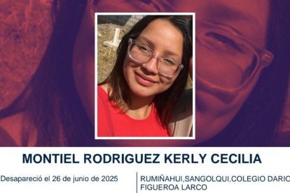 La joven fue vista por última vez cuando llegaba al colegio, en Sangolquí.