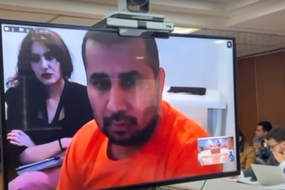 Alias Fito, conectado por videollamada para su audiencia de extradición.