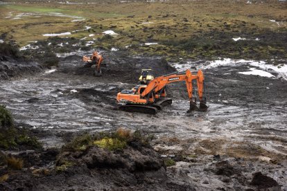 Así luce la zona del Antisana donde ocurrió el deslizamiento que destruyó la tubería principal de abastecimiento de agua.