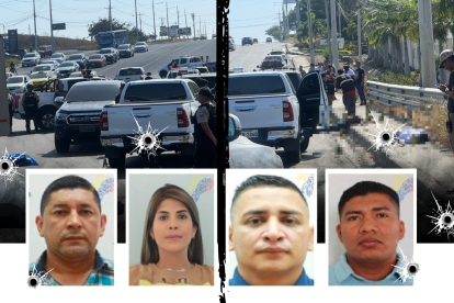 Los la vía a la parroquia San Mateo, en Manta, provincia de Manabí