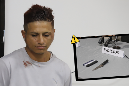 El hombre fue detenido con las evidencia del asalto.