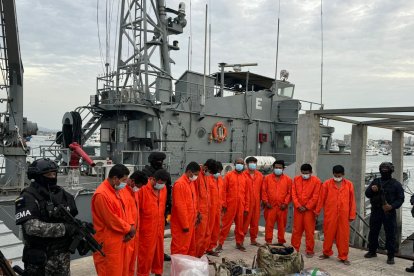 Los detenidos en Manta por narcotráfico.