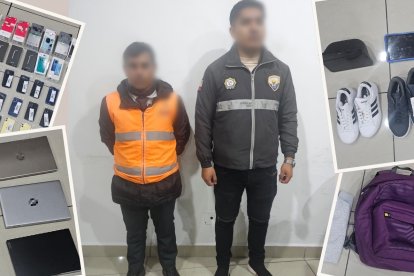 El guardia fue detenido con evidencia, según lo informado por la Policía Nacional.