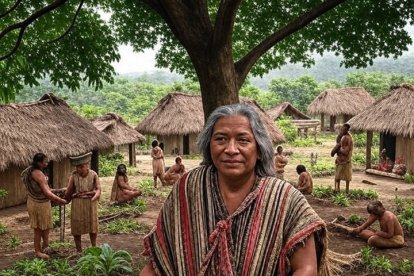 Representación de la probable apariencia de uno de los pueblos originarios del Guayas.