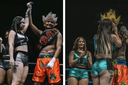 Ñokú recibió un beso de la creadora de contenido Catrina.