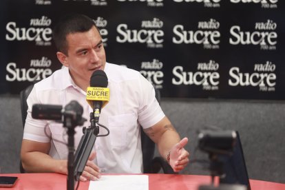 Daniel Noboa, presidente del Ecuador, en diálogo radial este 28 de julio.