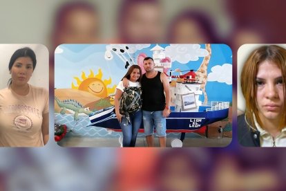 Verónica Briones (izq.), pareja sentimental de Fito está presa. El criminal sigue casado con su esposa (con él en el centro), Inda Peñarrieta. Leidi Restrepo, pareja de Junior Roldan.