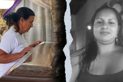 Nancy Vilela observaba los restos de su hija en el féretro.