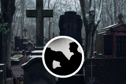 La pareja fue captada por una vecina que visitaba el cementerio.