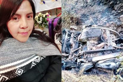 La artista Gladys Ronquillo, fue una de las víctimas del vehículo calcinado en Simiatug, provincia de Bolívar.