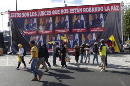 La marcha empezará cuando el presidente Noboa llegue al lugar.