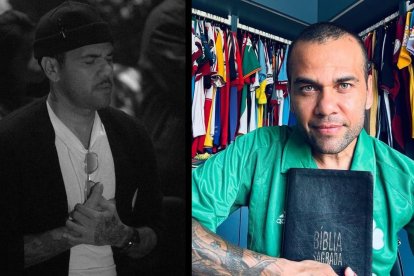 Dani Alves y el mensaje con Biblia en mano.