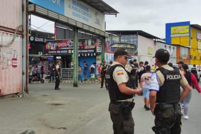 Escena donde fue asesinado Xavier Morán, agente de tránsito de la ciudad de Manta