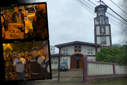 El domingo en la noche, la policía dispersó a manifestantes del exterior de la iglesia.