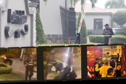 La puerta de la garita quedó desprendida tras el impacto.