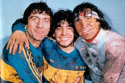 Miguel Ángel Brindisi, Diego Armando Maradon y Hugo Gatti.