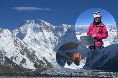 Natalia Nagovitsyna, alpinista rusa atrapada a más de 7.000 metros en el Pico Pobeda.