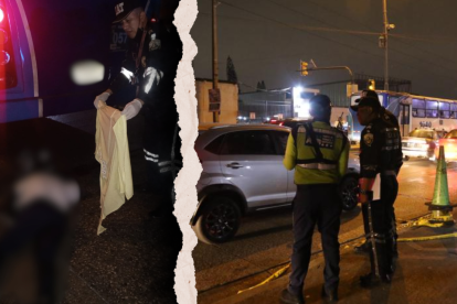 Agentes de tránsito inspeccionan el lugar del accidente en la avenida Rodríguez Bonín.