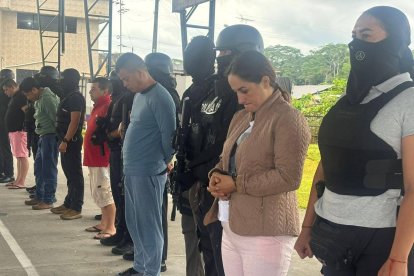 Los detenidos durante el operativo.