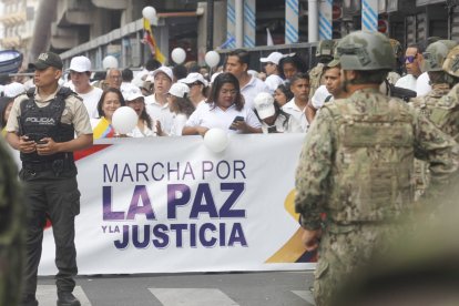 La marcha se desarrolló en el centro de Guayaquil.