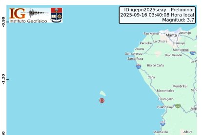 Dos temblores se registraron en Manabí la madrugada de este 16 de septiembre.