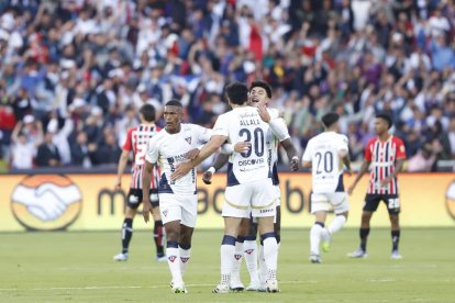 Toda la alegría de Liga de Quto al ganar 2-0 a Sao Paulo.