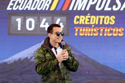 Daniel Noboa durante un evento público en Cotopaxi este 22 de septiembre de 2025.