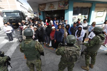 Paro nacional: fuerte resguardo en Otavalo y presencia de locales por visita de Daniel Noboa.