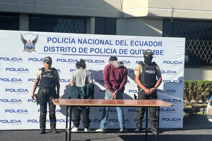 La pareja detenida en el sur de Quito.