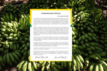 Con este comunicado de prensa, la familia Noboa reaccionó a la polémica por la reducción tributaria de una de sus empresas.