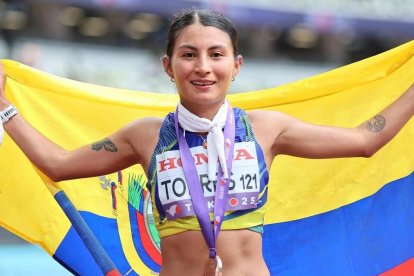 Paula Torres abrió la cosecha tricolor en el Mundial de Atletismo con un bronce en marcha