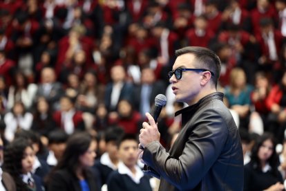 El presidente Daniel Noboa, durante sus actos públicos en la Sierra.