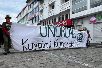 La Unorcac se movilizó en Ibarra, Imbabura, en una supuesta manifestación pacífica.