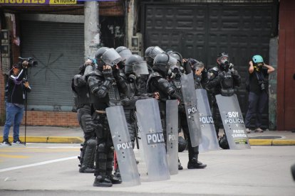 Se registró presencial policial y militar en Quito por las manifestaciones.
