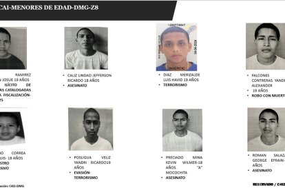 Los ocho jóvenes que se fugaron de la correcional.