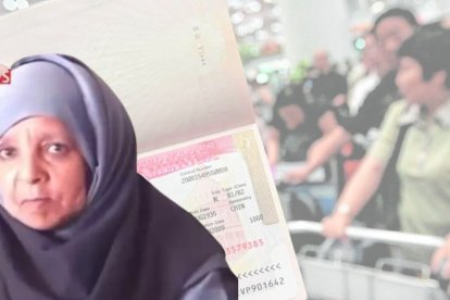 Esta es la imagen que circula en redes sociales sobre la mujer que supuestamente sería del futuro y habría llegado a un aeropuerto estadounidense.