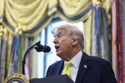 Donald Trump, presidente de los Estados Unidos, un de los tres países, junto a México y Canadá, que albergará la Copa del Mundo 2026.