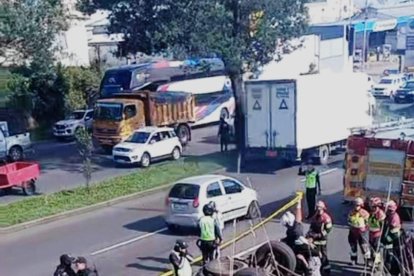 Hubo tráfico vehicular por el sector por cerca de dos horas.
