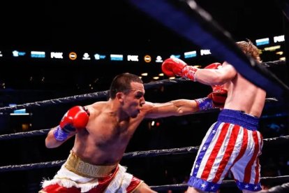Arnold González (i) en una de sus últimas peleas en cuadriláteros de Estados Unidos donde tiene buenas presentaciones.