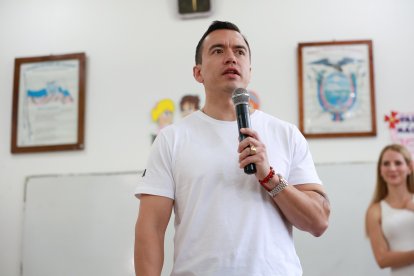 Daniel Noboa, presidente de Ecuador, en la votación del 16 de noviembre.