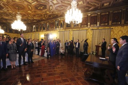 Daniel Noboa en una de las posesiones a su Gabinete.