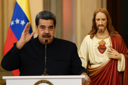 El presidente venezolano protagonizó un acto religioso en Miraflores y afirmó que Jesucristo es dueño del país.