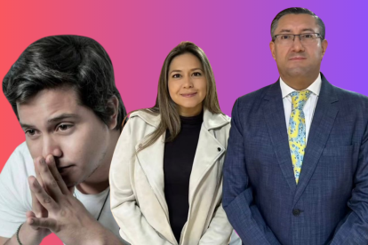 Pepe Tola, su hermana Verónica Tola y el abogad Iván Saquicela