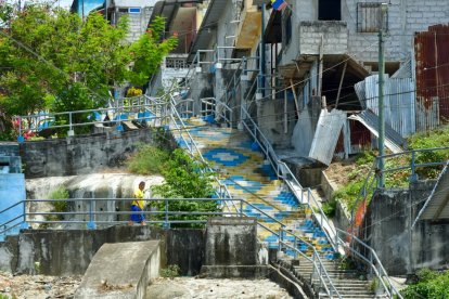 Vista de la cooperativa El Cóndor, en Mapasingue Este, donde un hombre fue hallado maniatado y con heridas de bala la mañana del domingo.