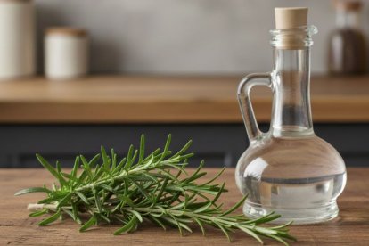 Un limpiador casero de romero y vinagre combina aroma y limpieza natural para el hogar.