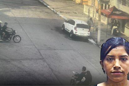 Una cámara grabó el ataque de los sicarios. La víctima Kimberly Espinar García.