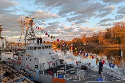 La lancha Isla Santa Rosa oficializa su incorporación a la Armada ecuatoriana.