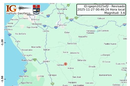 Un nuevo sismo se registró la madrugada de este 27 de noviembre, en Manabí.