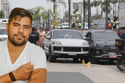 Bryan Soria Álava conducía este vehículo cuando fue atacado a tiros. La Policía llegó al lugar para levantar indicios y recabar evidencia.