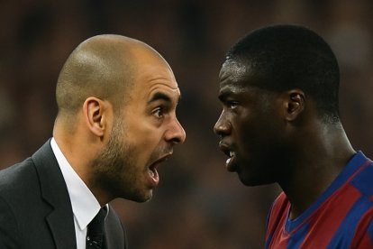 Pep Guardiola y Yaya Touré tuvieron varios encontrones en el FC Barcelona.